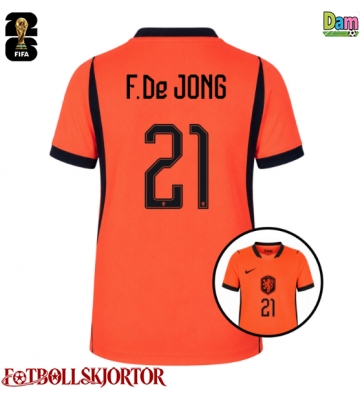 Nederländerna Frenkie de Jong #21 Hemmatröja Dam VM 2026 Kortärmad